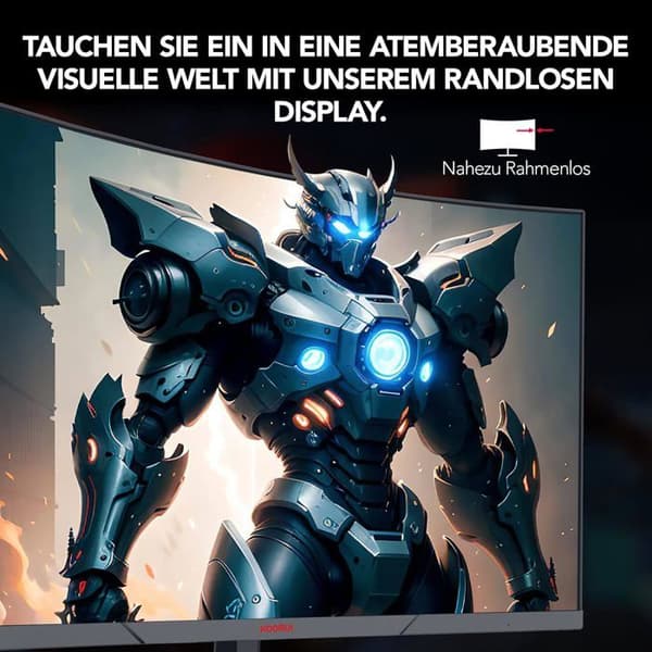 Böjd PC-spelskärm - KOORUI 27E6QC - 27" WQHD - VA Panel - 144Hz - 1ms - 1xHDMI