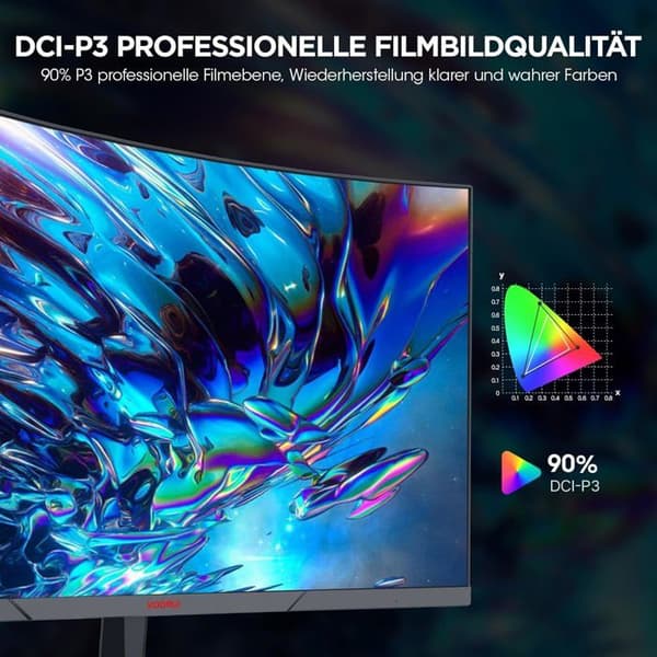 Böjd PC-spelskärm - KOORUI 24E6CA - 23,6" FHD - VA 1800R-panel - 165 Hz - 2xHDMI 1.4, 1xDisplayPort