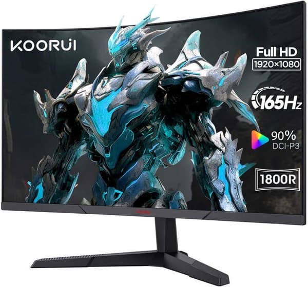 Böjd PC-spelskärm - KOORUI 24E6CA - 23,6" FHD - VA 1800R-panel - 165 Hz - 2xHDMI 1.4, 1xDisplayPort