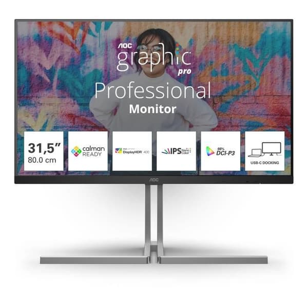 Skärm - AOC - U32U3CV - Nano IPS - UHD 3840 x 2160 - Delta E < 2