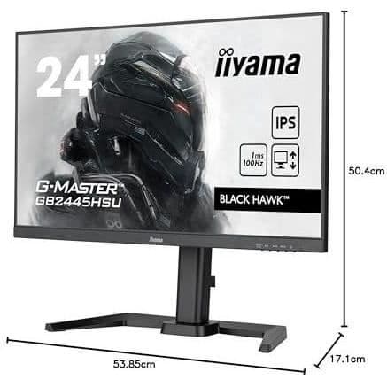 Ecran PC Iiyama GB2445HSU-B1 24'' Gaming G-Master Black Hawk, IPS, FreeSync, 1920x1080 a100Hz, 1ms, HDMI, DisplayPort, USB HUB, Svart