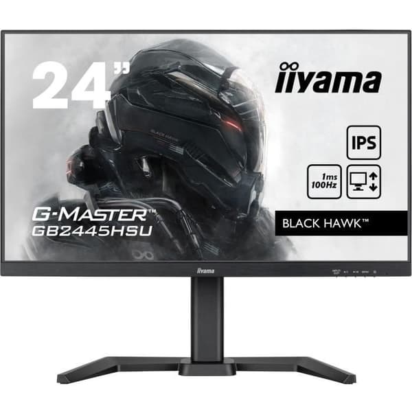 Ecran PC Iiyama GB2445HSU-B1 24'' Gaming G-Master Black Hawk, IPS, FreeSync, 1920x1080 a100Hz, 1ms, HDMI, DisplayPort, USB HUB, Svart