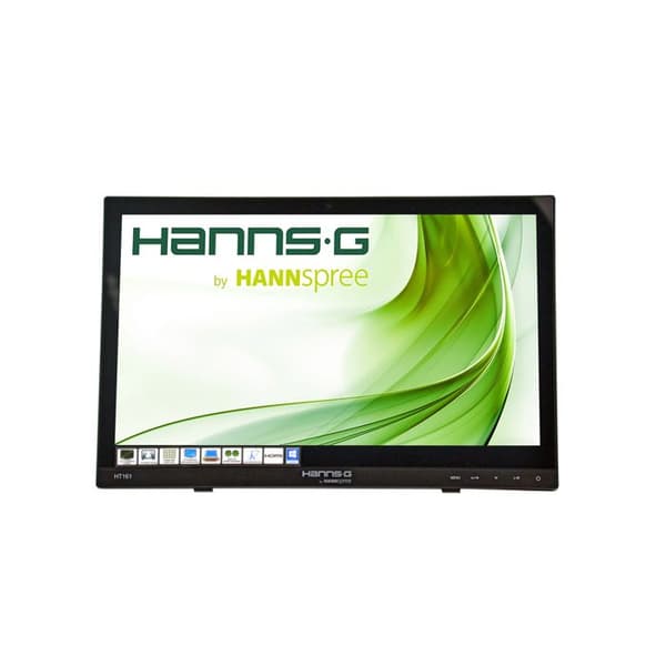 HANNS.G HT Series HT161HNB LED-skärm 15,6" pekskärm 1366 x 768 220 cd-m² 500:1 12 ms HDMI, VGA-headset