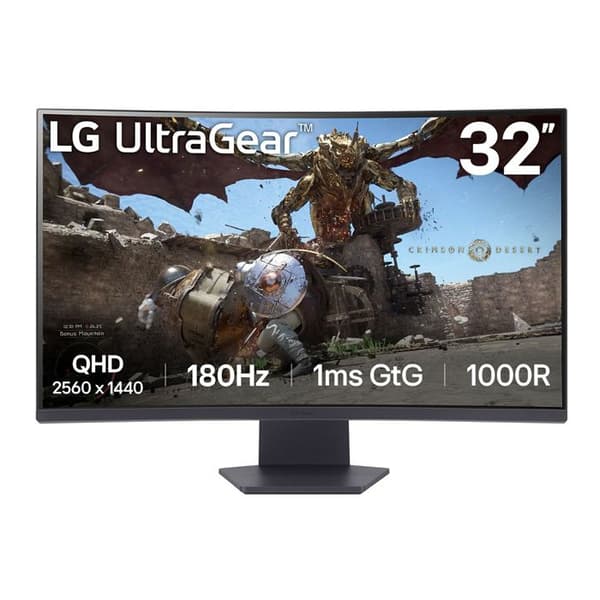 LG Ultragear 32GS60QX-B PC-skärm - 80 cm - WQHD - VA - Böjd - AMD Free-Sync - 180Hz