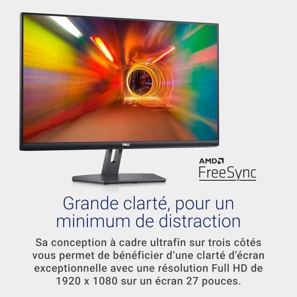 Dell S2721NX 27 Full HD 1920x1080 Datorskärm, 75Hz, IPS, 4ms, AMD FreeSync, Ultra-tunna kanter, 2x HDMI, 3 års garanti, Svart