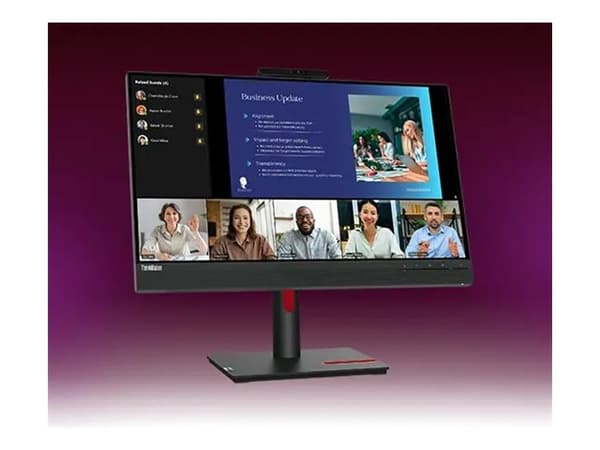 Lenovo ThinkVision T24v-30 - LED-skjerm - 23.8" (23.8" synlig) - 1920 x 1080 Full HD (1080p) @ 75 Hz - IPS - 250 cd/m² - 1000:1 - 4 ms - HDMI, VGA, D