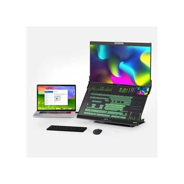Skärm PC Mobil Pixlar Skärm PC Mobil Pixlar Geminos två överlagda skärmar på 24" 1080p FHD Svart