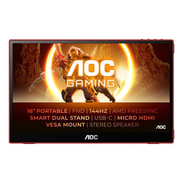AOC 16G3 datorskärm 39,6 cm (15,6") 1920 x 1080 pixlar Svart, Röd