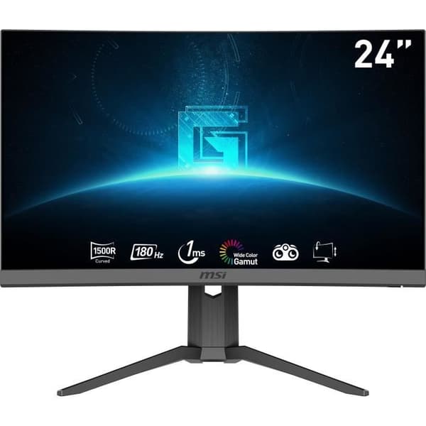 Buet PC-gamingskærm - MSI - G24C6P E2 - 24" - VA-panel - FHD - 1ms - 180 Hz - DP/HDMI Sort