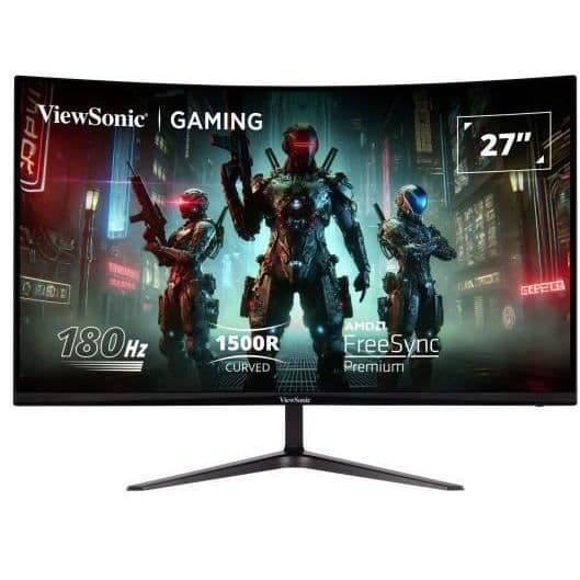 Buet PC-spilskærm - VIEWSONIC - 27" - VX2718-2KPC-MHD - QHD - VA-panel - 1 ms - 165 Hz - 2 x HDMI / DisplayPort - Sort