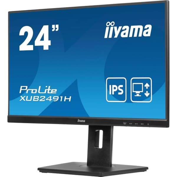 PC-näyttö - IIYAMA - XUB2491H-B1 - 23.8 FHD - IPS - 100Hz - 0.5ms - HDMI/DP - VESA 100x100 - Säädettävä jalusta + kääntö - Musta