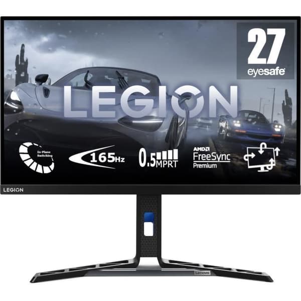 LENOVO Legion Y27-30 Gaming PC-skærm - 27" FHD 1920x1080 IPS - 165 Hz - 0,5 ms - HDMI - DisplayPort - USB-hub - AMD FreeSync Premium Sort