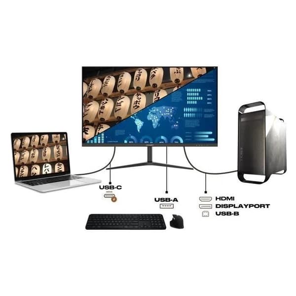 PC-skærm - JAPANNEXT - 27 WQHD - IPS - 60Hz - USB-C 65W