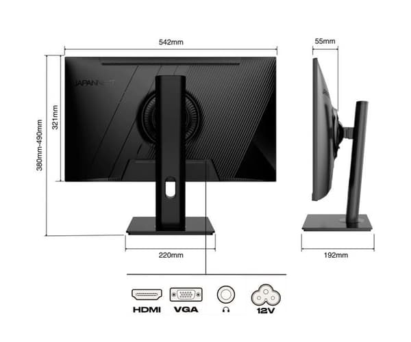 PC-skärm - JAPANNEXT - 23,8 FHD - IPS - 60Hz - Ergonomisk