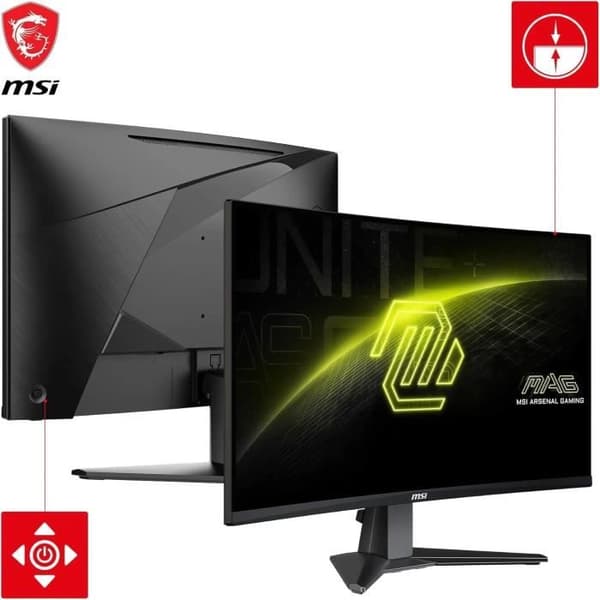 Kurvad spelskärm - MSI - MAG 27C6F - 27 tum - FHD 1920x1080 - 180 Hz 0,5ms GtG