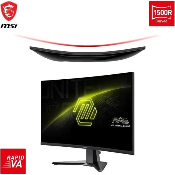 Kurvad spelskärm - MSI - MAG 27C6F - 27 tum - FHD 1920x1080 - 180 Hz 0,5ms GtG