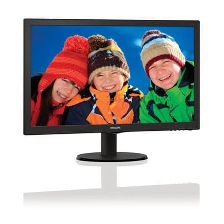 MONITOR PHILIPS 21.5", home, office, TN, Full HD (1920 x 1080), Wide, 250 cd/mp, 5 ms, VGA, HDMI, "223V5LHSB/00" (timbru verde 7 lei)