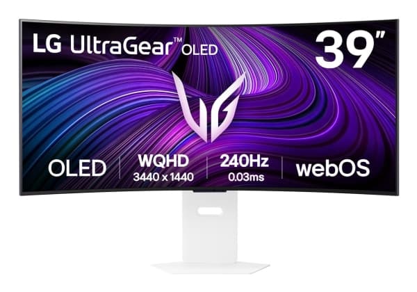 "Monitori LG 39GX90SA-W 39" pelimonitori / kaareva / 21:9 Kääntyvä, korkeussäädettävä, kallistettava, matta, OLED, 3440x1440, 21:9, 240Hz, 0.03ms, ka