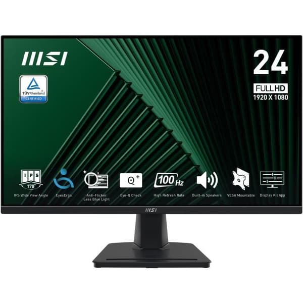 MSI Pro MP245G LCD-monitor 23.8" FullHD IPS 100Hz Svart utan ram Svart
