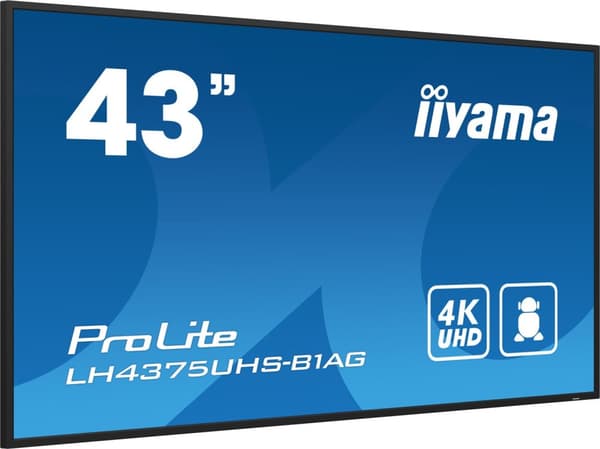iiyama ProLite Digitaalinen litteä näyttö 108 cm (42,5") LCD Wi-Fi 500 cd/m2 4K Ultra HD Musta Sisäänrakennettu prosessori Android 11 24/7