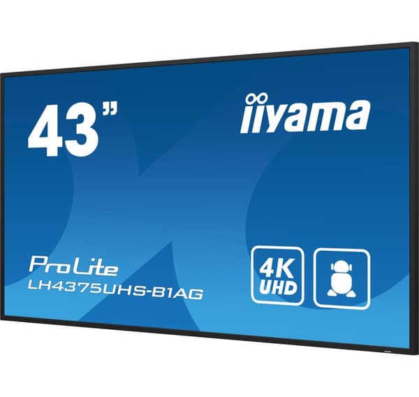 iiyama ProLite Digitaalinen litteä näyttö 108 cm (42,5") LCD Wi-Fi 500 cd/m2 4K Ultra HD Musta Sisäänrakennettu prosessori Android 11 24/7