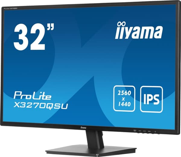 iiyama ProLite X3270QSU-B1 computerskærm 81,3 cm (32") 2560 x 1440 pixels Wide Quad HD LED Sort