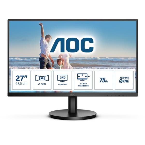 AOC Q27B3MA LED-näyttö 68,6 cm (27") 2560 x 1440 pikseliä Quad HD Musta