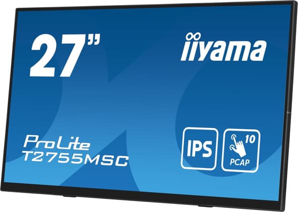 iiyama ProLite T2755MSC-B1 datorskärm 68,6 cm (27 tum) 1920 x 1080 pixlar Full HD LED-pekskärm Bordsskärm Svart