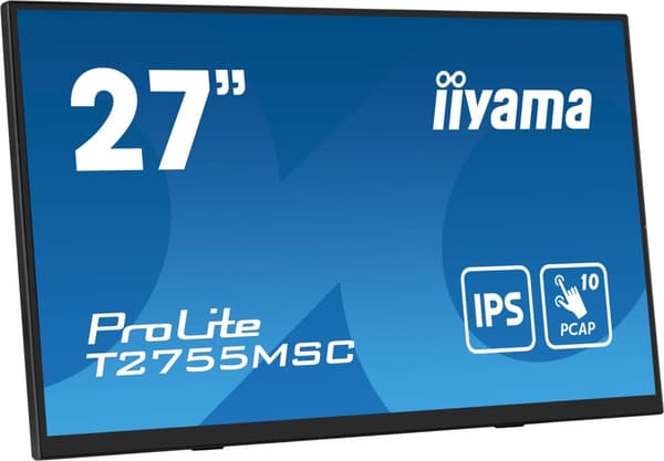 iiyama ProLite T2755MSC-B1 tietokoneen näyttö 68,6 cm (27") 1920 x 1080 pikseliä Full HD LED kosketusnäyttö pöytämalli musta