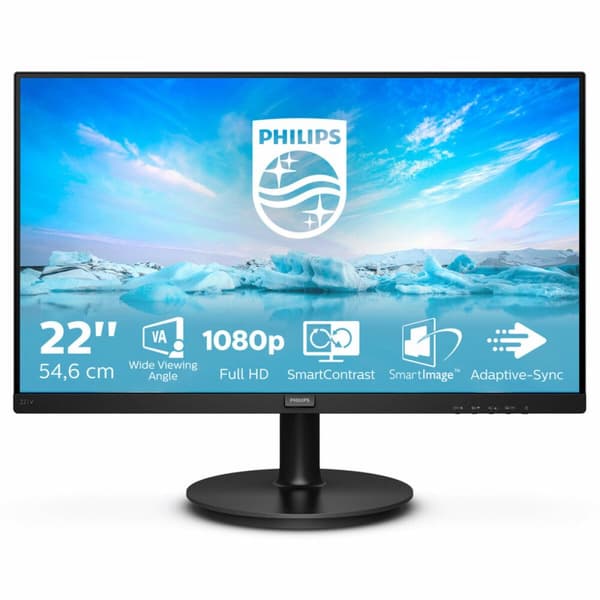 Skærm Philips 221V8A/00 Full HD 75 Hz Sort