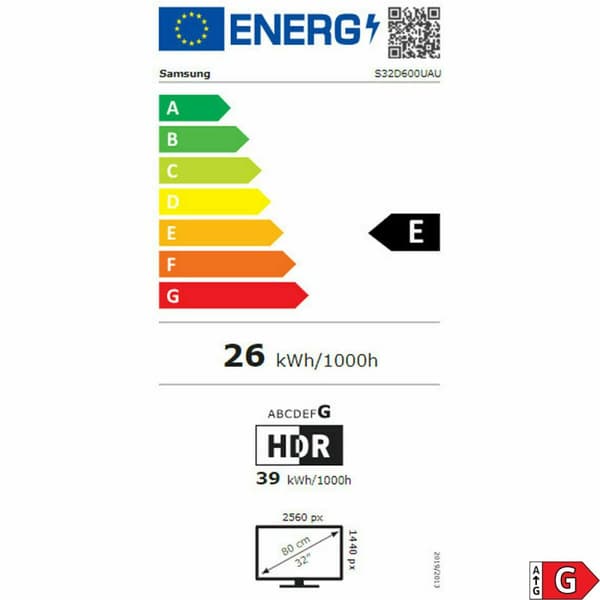 Spilleskjerm Samsung LS32D600UAUXEN Quad HD 32"