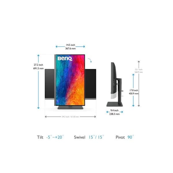 BENQ PD2706U Monitor 27 Tum 4K UltraHD Svart - Svarstid 5ms