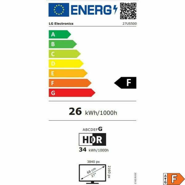 Spilleskjerm LG 27US500-W 4K Ultra HD 27"