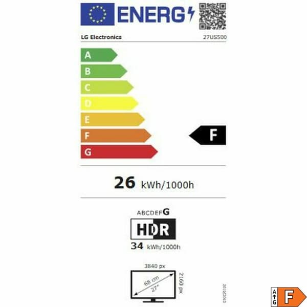 Spilleskjerm LG 27US500-W 4K Ultra HD 27"