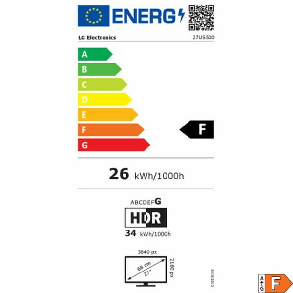 Spilleskjerm LG 27US500-W 4K Ultra HD 27"