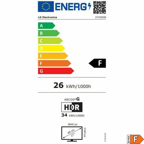 Pelinäyttö LG 27US500-W 4K Ultra HD 27"