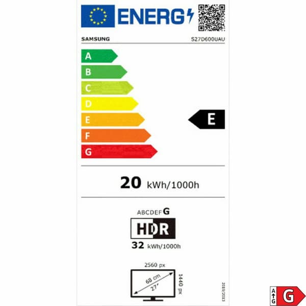 Spilleskjerm Samsung LS27D600UAUXEN Quad HD 27"