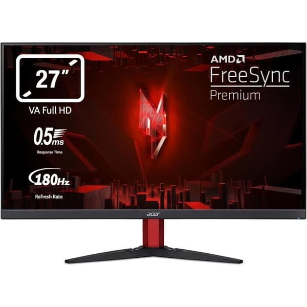 Moniteur Acer Nitro KG272S3bmiipfx - PC Gaming Skärm 27 Full HD, 180 Hz 1920x1080, 16:9, FreeSync, 1ms VRB, 250 Nits, Comfyview, BlueLight