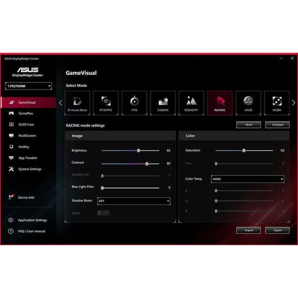 Asus ROG Swift OLED PG27UCDM - Enheter