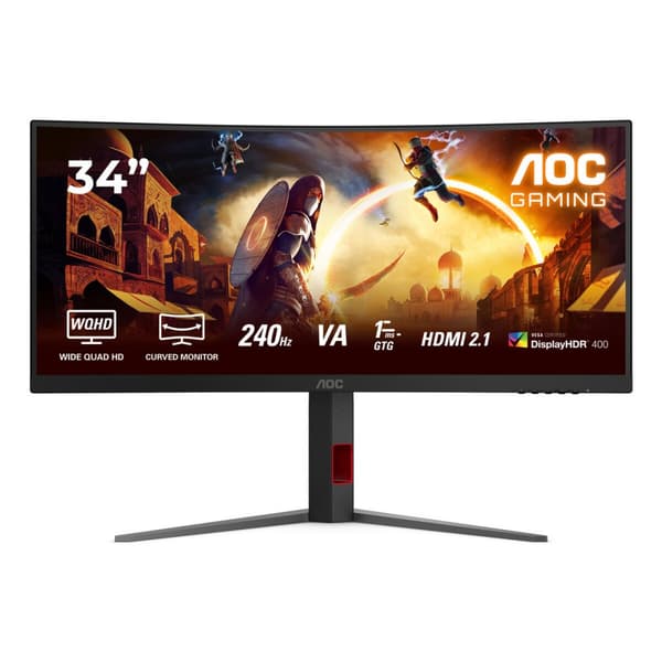 Monitor AOC CU34G4Z 34" Wide Quad HD Svart, Röd