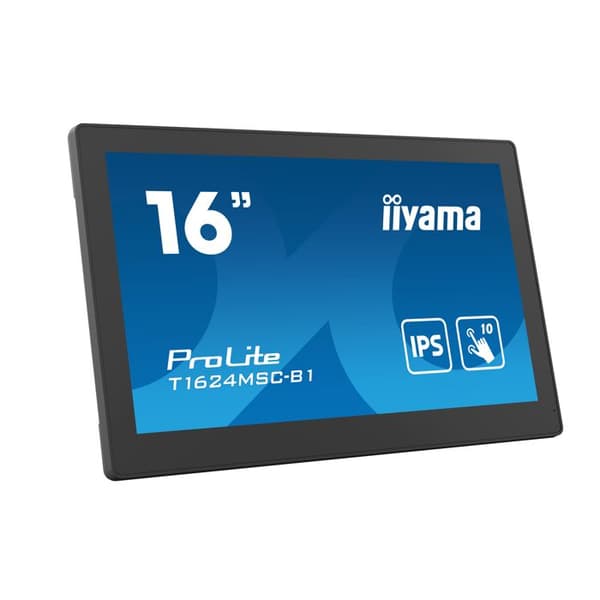 Touchscreen - IIYAMA - T1624MSC-B1 - 16 tum - 2.6 kg - Mått 38.8 x 24.5 x 16 cm