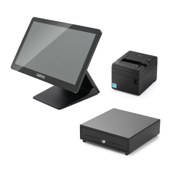 Komplett POS-set - Manta Core i3 med Win10 + skrivare CA-PP-10000B + låda CA-CD410-480B, CA-PIB-401