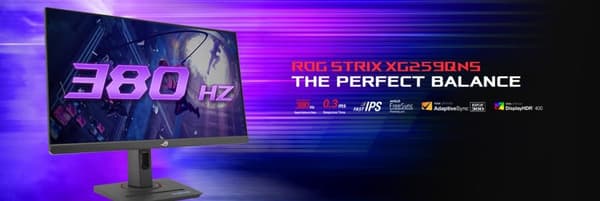 ASUS ROG Strix XG259QNS Gamingskärm 24.5"/1920 x 1080/380HZ/Fast IPS/0.3ms GTG/HDR400