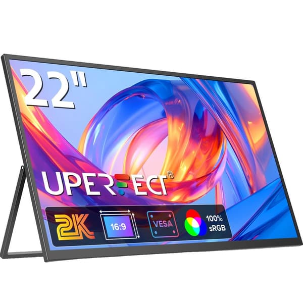 22" Kannettava näyttö, 2560 x 1440 resoluutio, IPS-paneeli,Eu plug in Finnish is "Eu-plugi", 22 tuumaa