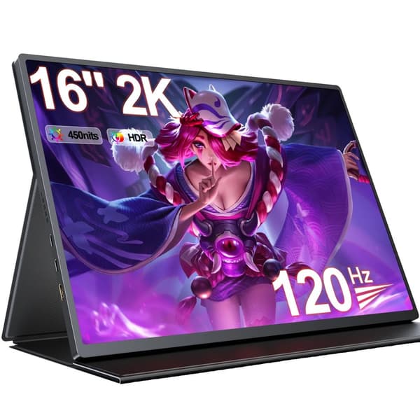 Kannettava pelimonitori, 16" 2K-näyttö, 144Hz virkistystaajuus,Eu plug in Finnish is "Eu-plugi", 2K 144HZ