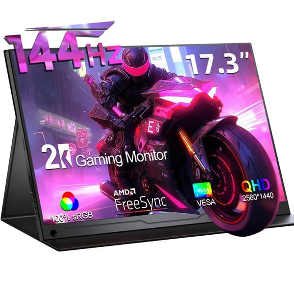 Kannettava pelimonitori, 17,3 tuumaa, 144 Hz virkistystaajuus, 2560x1440 IPS-näyttö,Eu plug in Finnish is "Eu-plugi".