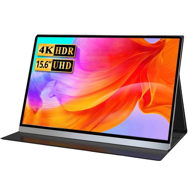 UPERFECT 4K Bärbar Skärm, Fantastisk 3840 x 2160 Upplösning, Inbyggda Högtalare,Eu plugg