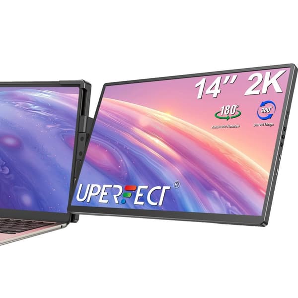Bärbar 14" 2K-skärm, 2560 x 1440 upplösning, IPS-display,Eu plugg, Ensamstående