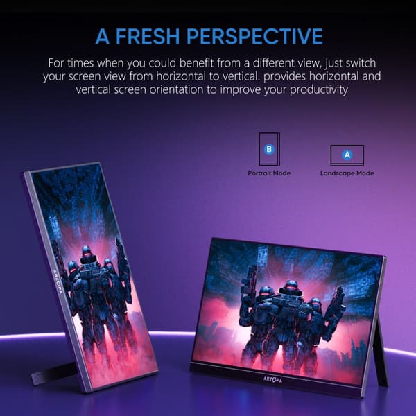 Bärbar Spelmonitor, 16,1" Full HD-skärm, 144Hz uppdateringsfrekvens,16.1 Z1FC 144Hz