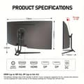 Miniatyrbillede 2 af 2: En 34-tommer buet gamingmonitor, 3440x1440 opløsning, 165Hz opdateringshastighed,Pargave til at åbne